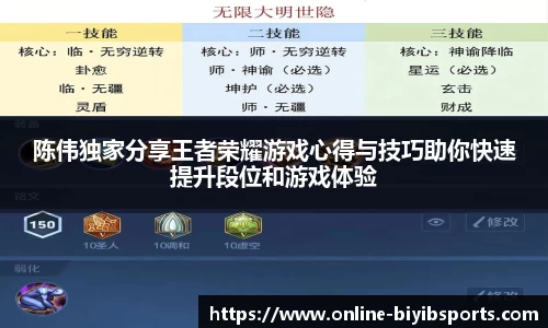 陈伟独家分享王者荣耀游戏心得与技巧助你快速提升段位和游戏体验